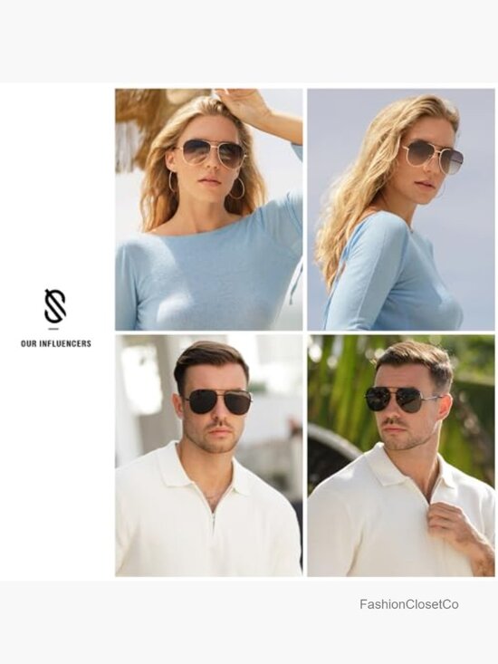 Large Oversized Aviator Sunglasses UV400 Metal Frame main image 5